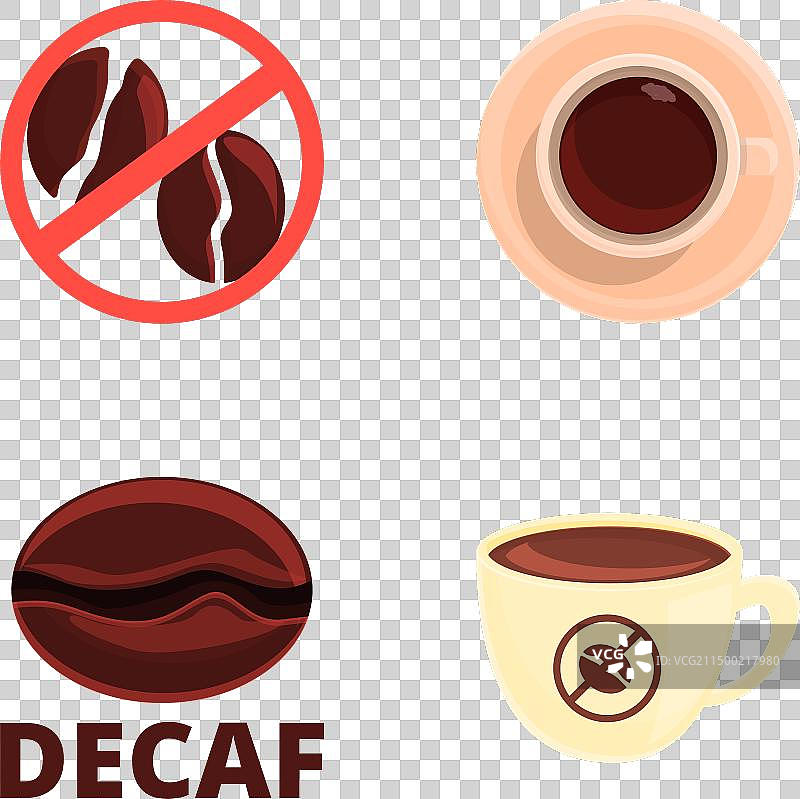 脱咖啡因图标卡通热饮杯图片素材