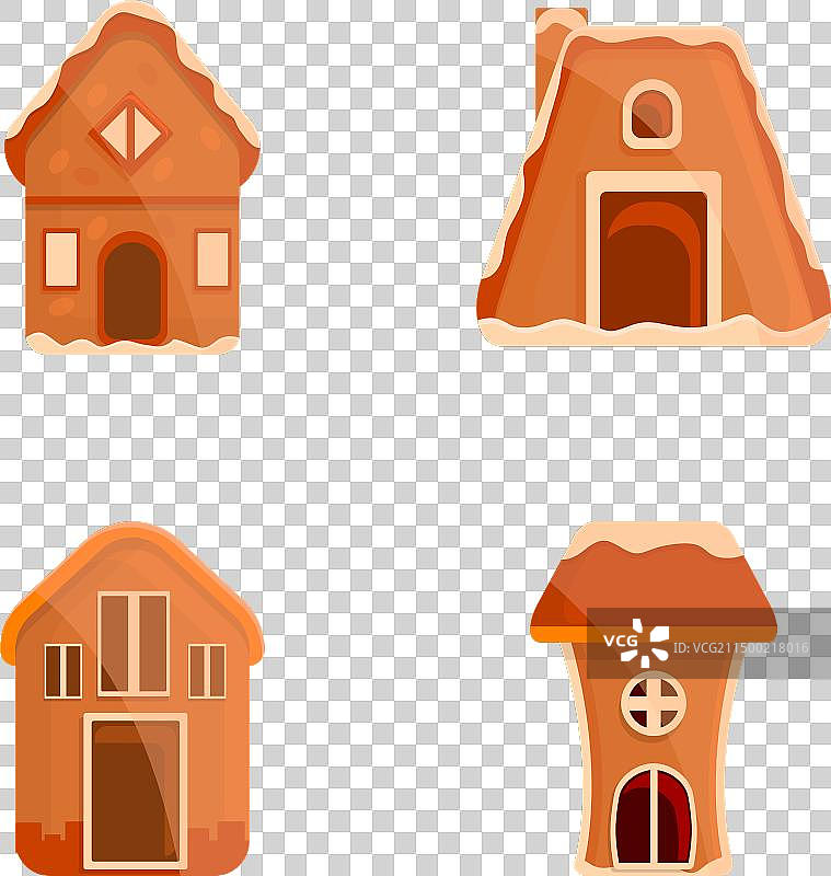 圣诞饼干图标卡通冬季套装图片素材