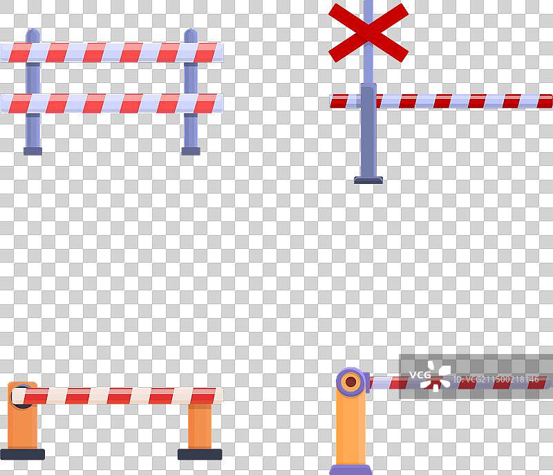 卡通风格的铁路道口图标图片素材