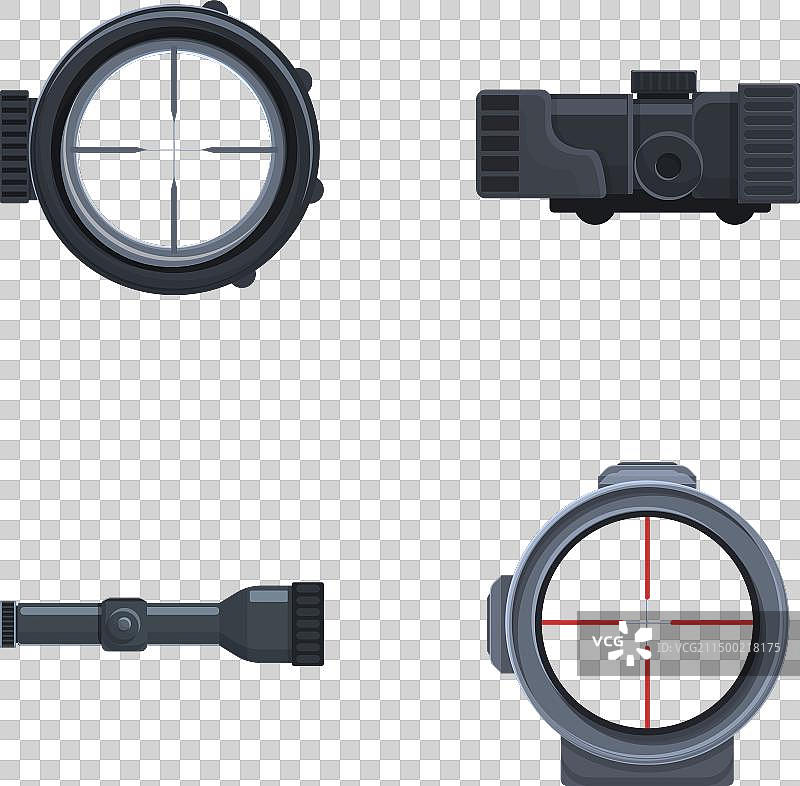 卡通狙击手瞄准镜图标图片素材