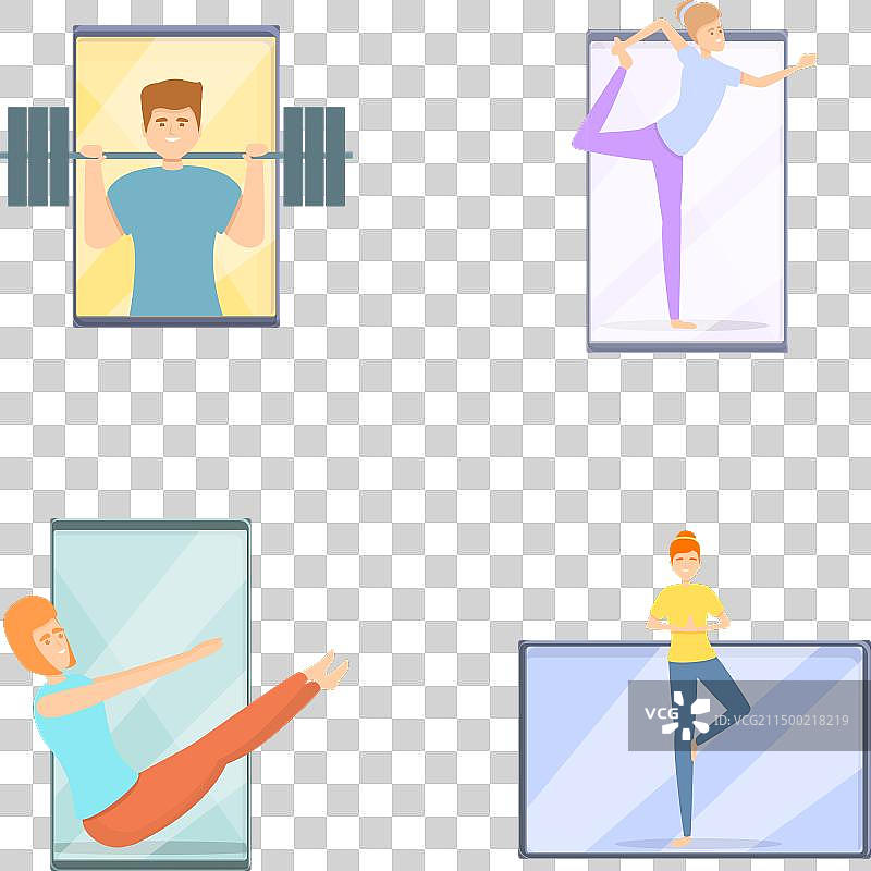 健身博客图标卡通套装图片素材