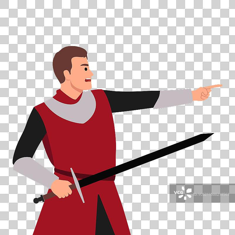 年轻的中世纪战士或骑士图片素材