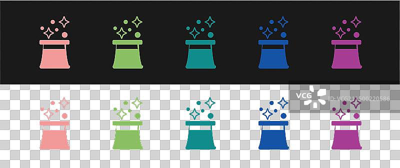 黑白背景上的魔术师帽子图标图片素材