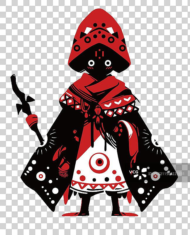 红黑色酋长形象免扣元素图片素材