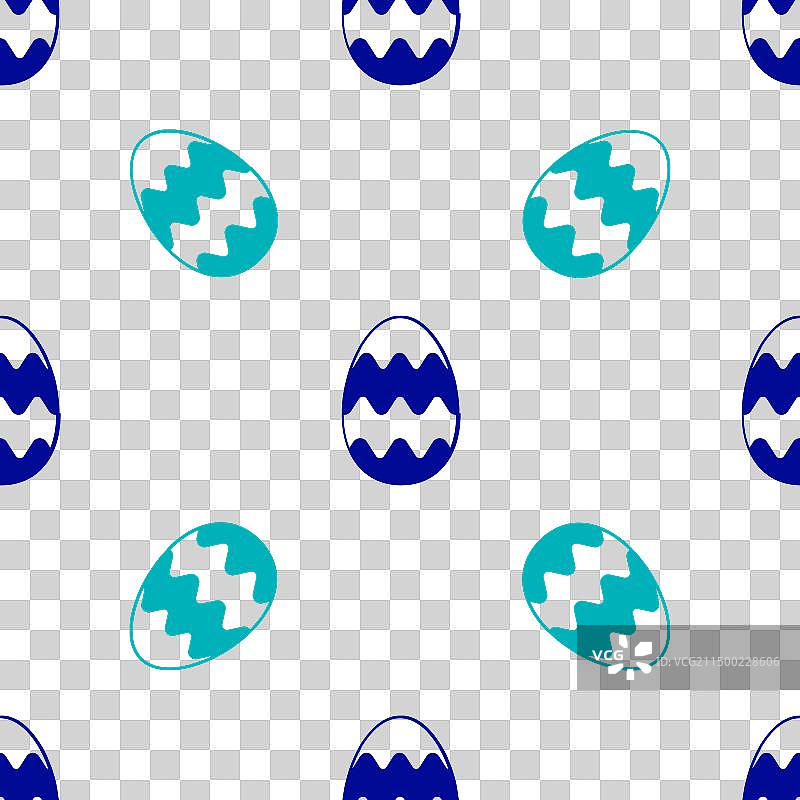 蓝色复活节彩蛋图标，无缝图案图片素材