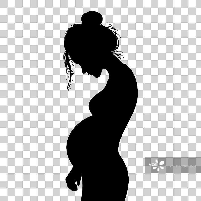 怀孕少女的轮廓图片素材