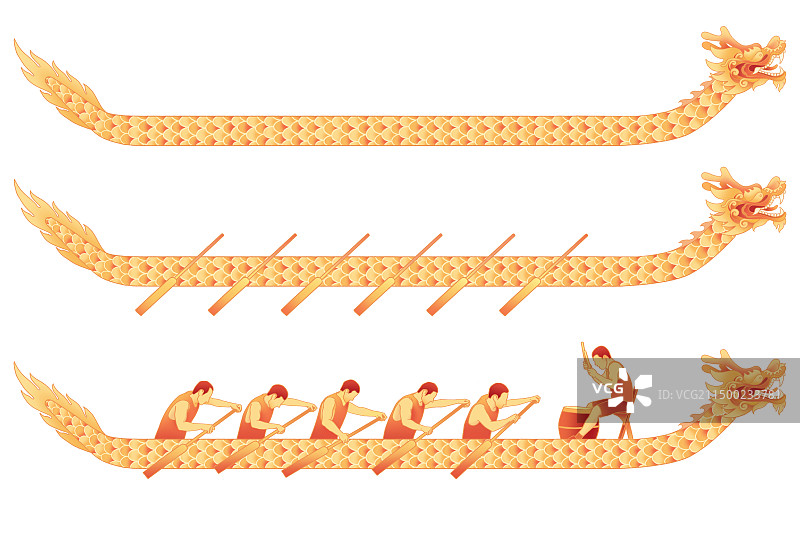 端午节划龙舟插画图片素材