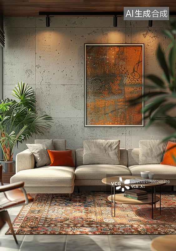 【AI数字艺术】现代简约风格客厅图片素材