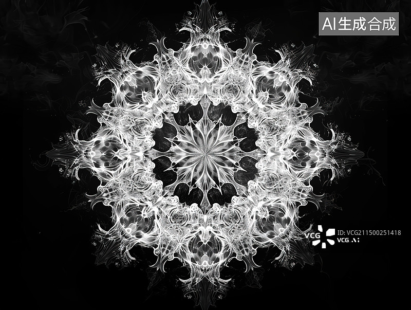 【AI数字艺术】黑色背景下照明枝形吊灯的低角度视图图片素材