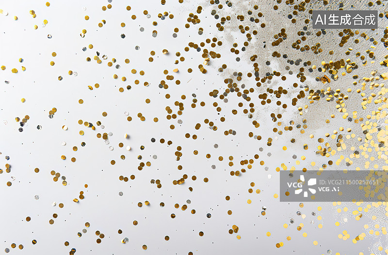 【AI数字艺术】白色背景下五彩纸屑的高角度视图图片素材