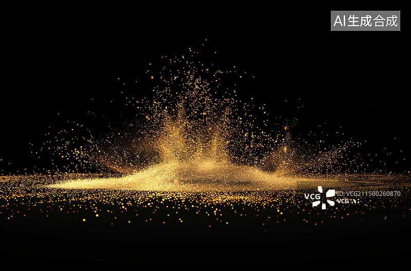 【AI数字艺术】黑色背景下的彩色粉末特写镜头图片素材