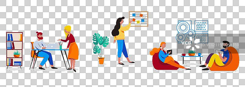 许多人在友好的开放空间中工作图片素材