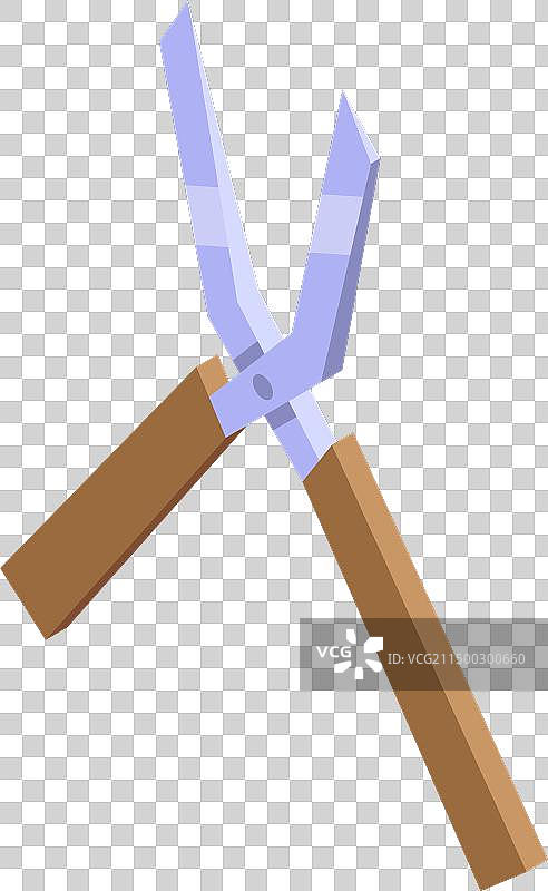 园艺剪刀等距工作图标图片素材