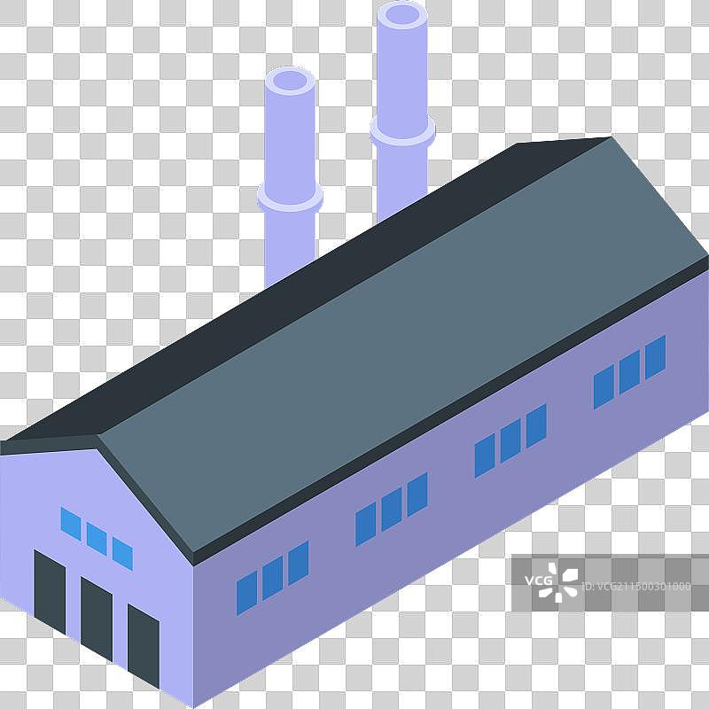 工厂大楼图标2.5D钢铁风格图片素材