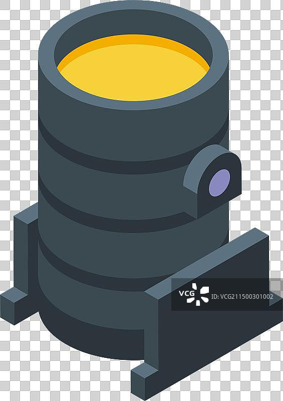 冶金坩埚图标2.5D图片素材