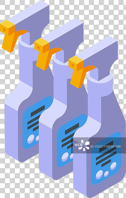 清洁喷雾瓶图标2.5D图片素材