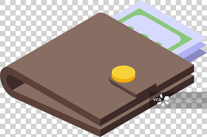 钱包图标2.5D折叠图片素材