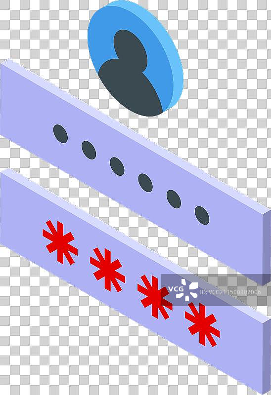 错误的账户密码等距图标图片素材