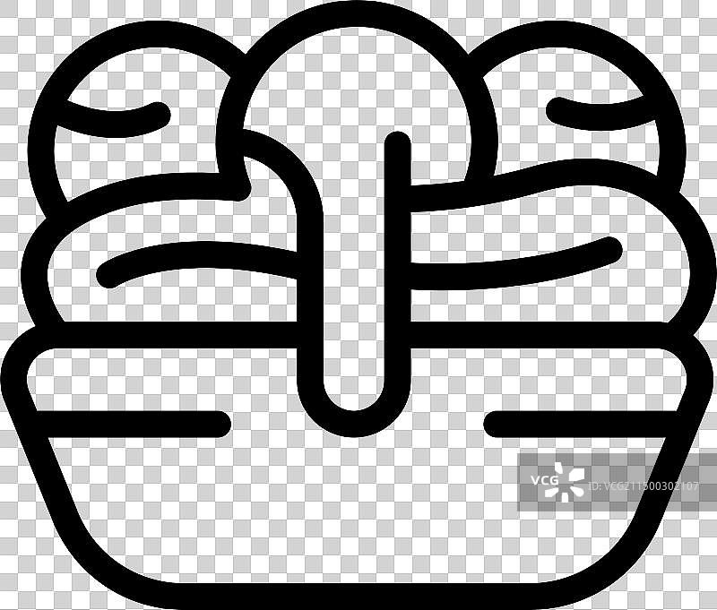 美式奶油香蕉船轮廓图标图片素材