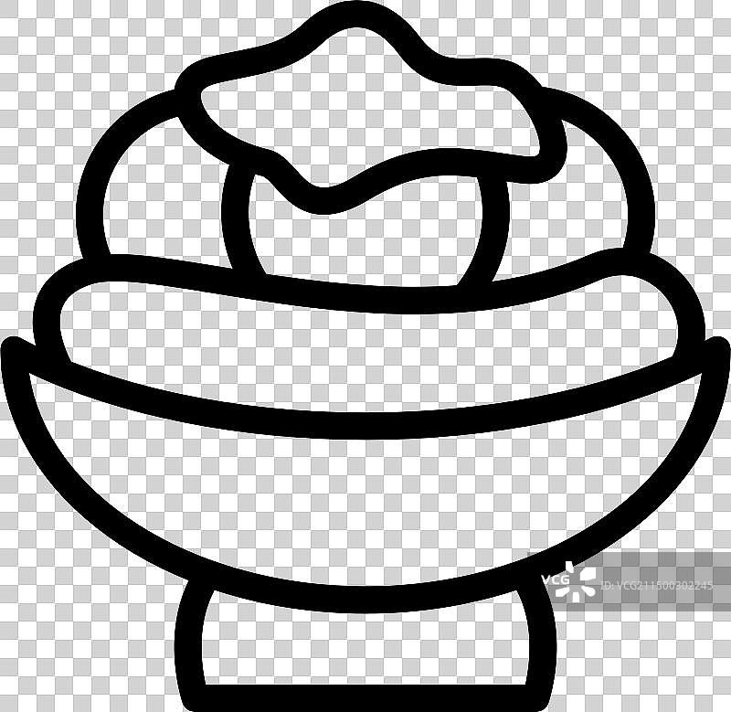 美味香蕉船图标轮廓水果图片素材