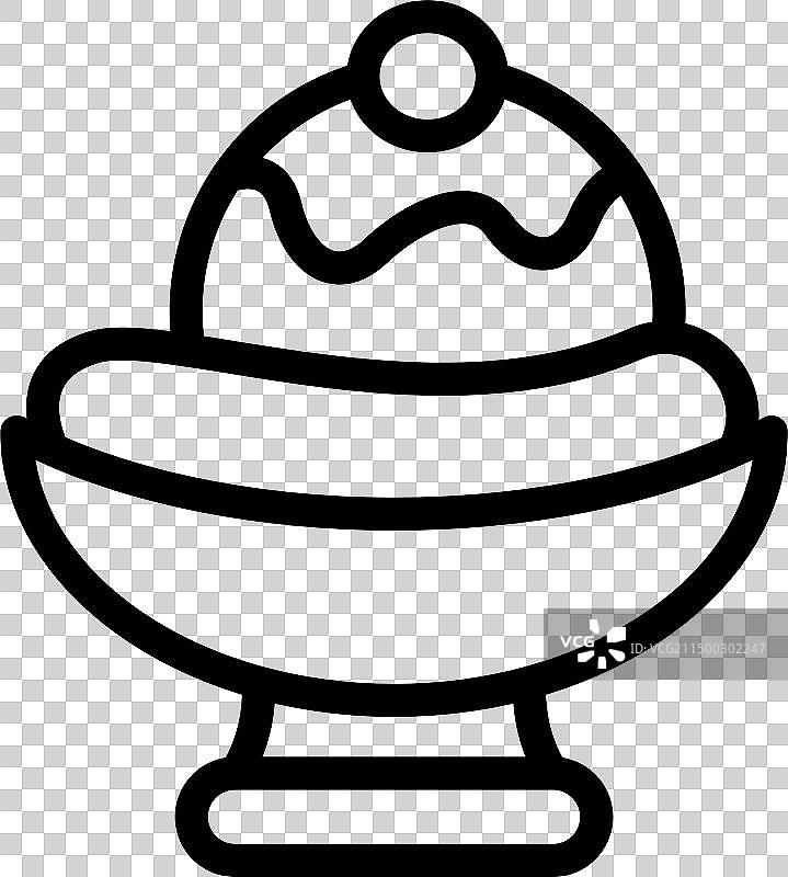 平滑香蕉船冰冻图标轮廓图片素材