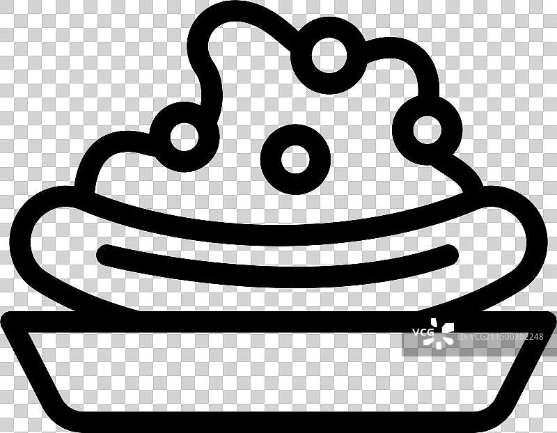 奶油香蕉船圣代图标轮廓图片素材