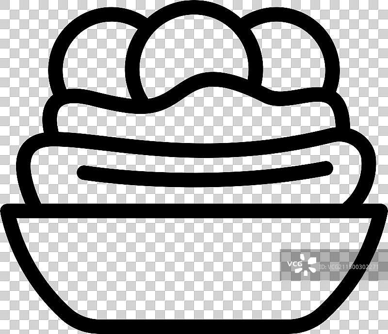 美味香蕉船圣代甜点图标轮廓图片素材