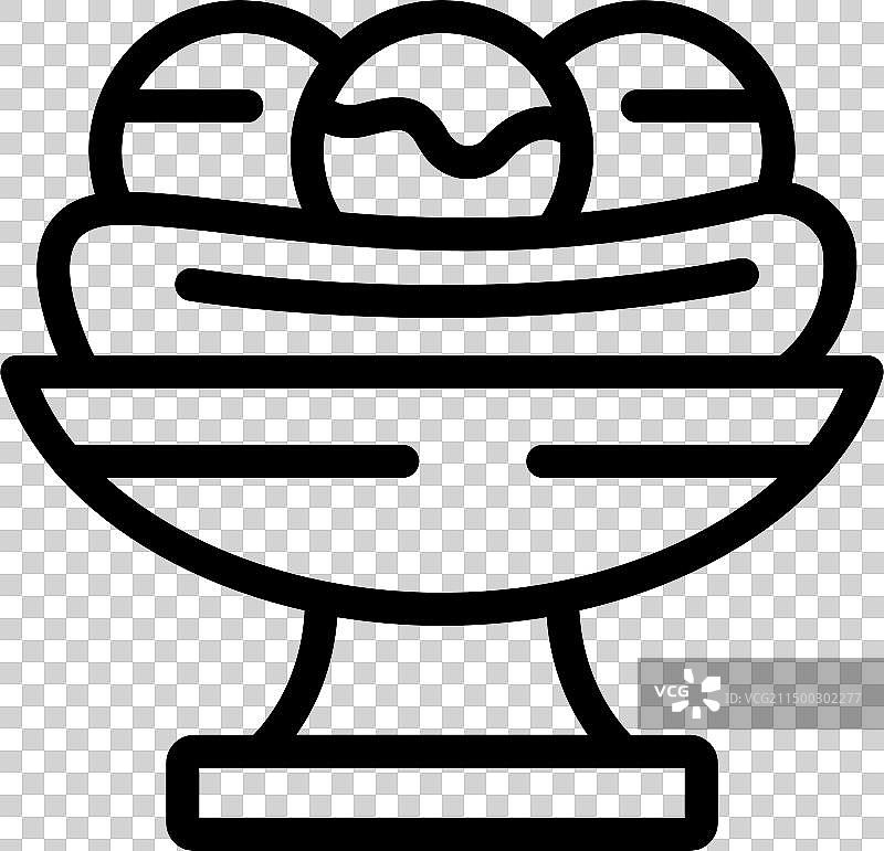 圣代冰淇淋香蕉船轮廓图标图片素材