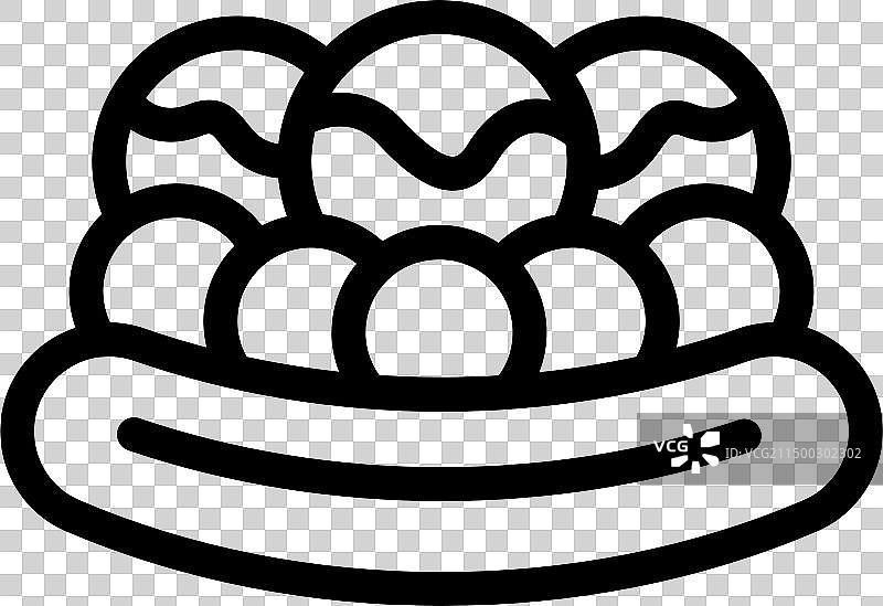 香蕉船甜点轮廓图标图片素材