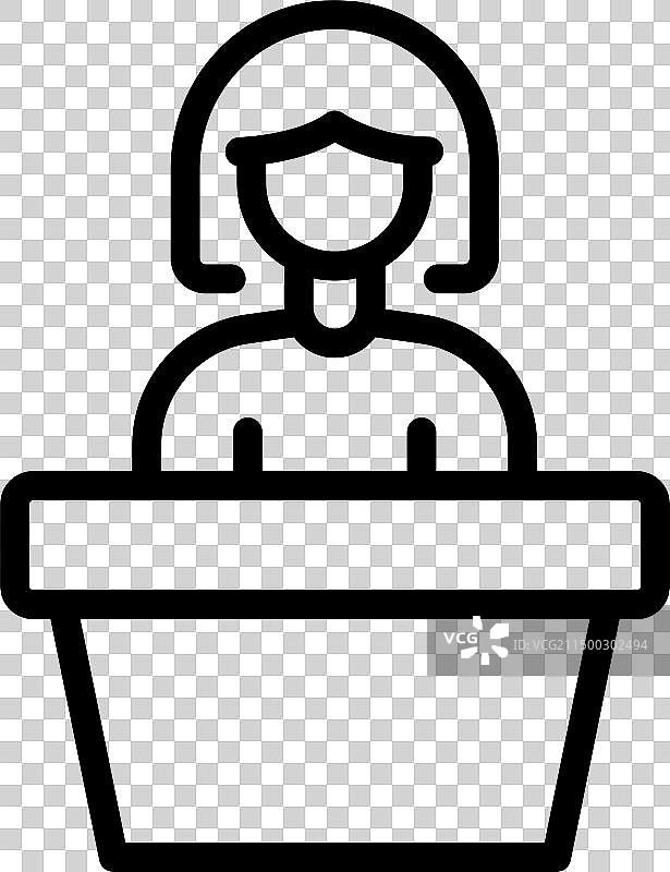 女性玻璃天花板轮廓图标图片素材