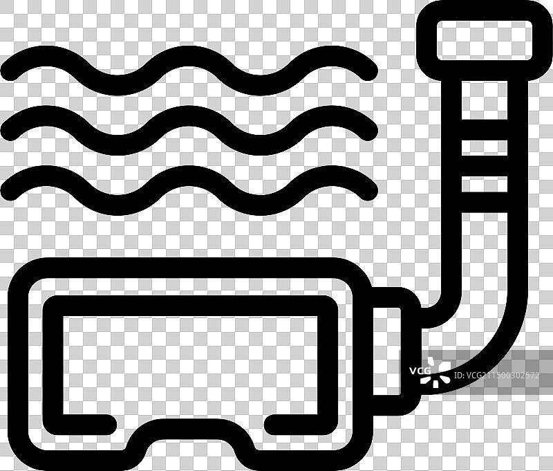 潜水镜轮廓水下图标图片素材