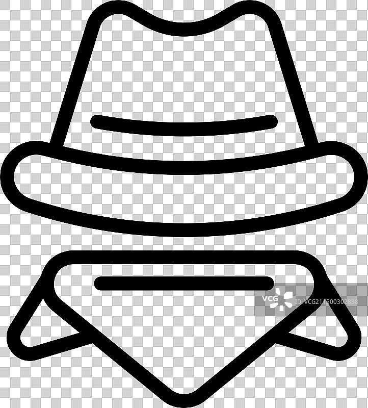 老式西部牛仔帽轮廓图标图片素材