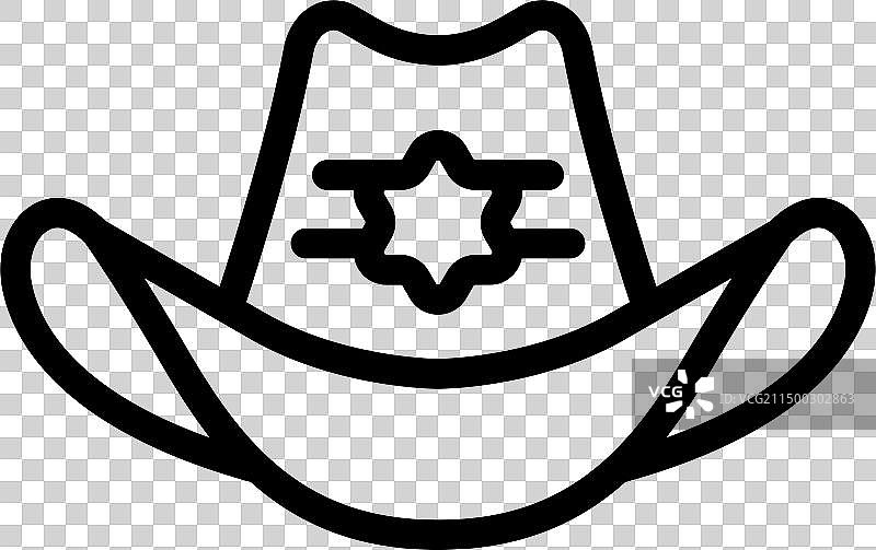 元帅草帽图标轮廓西部图片素材