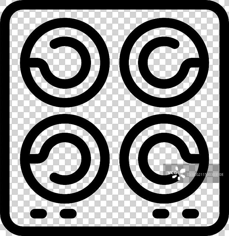 电磁炉图标轮廓图片素材