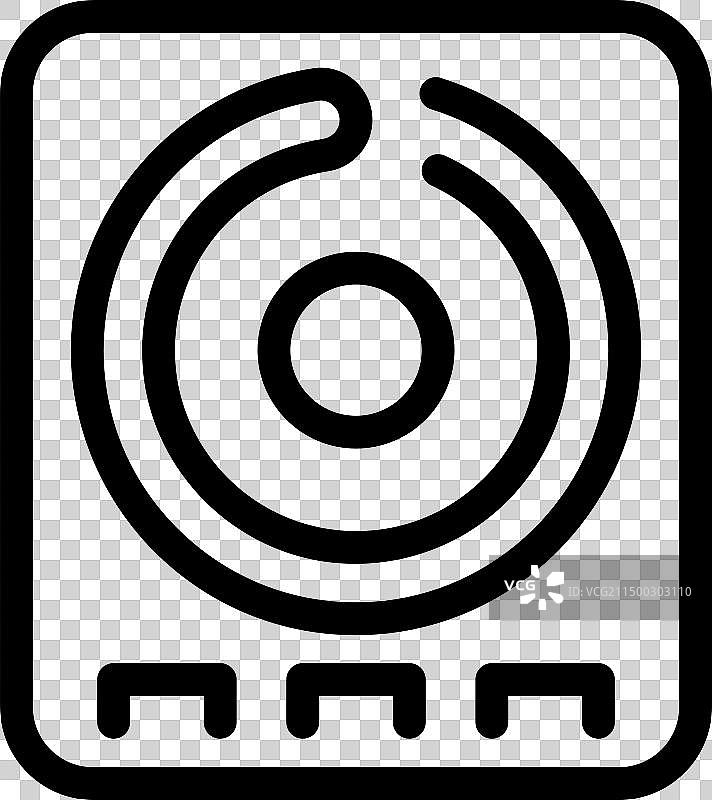 便携式电磁炉轮廓图标图片素材