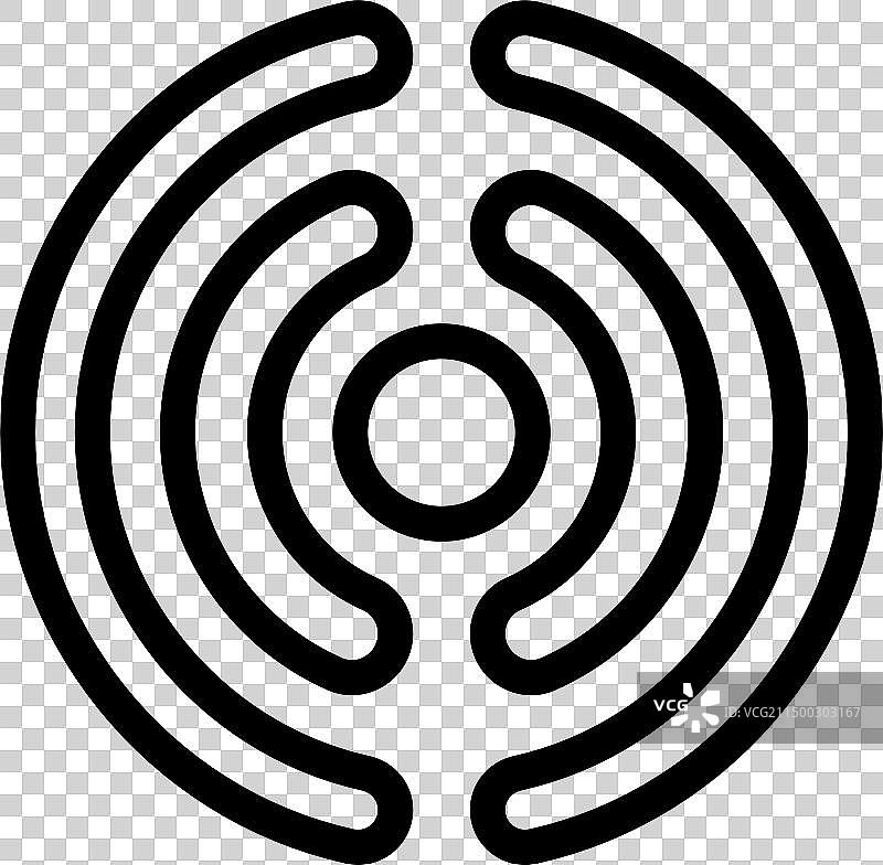 现代圆形电磁炉轮廓图标图片素材