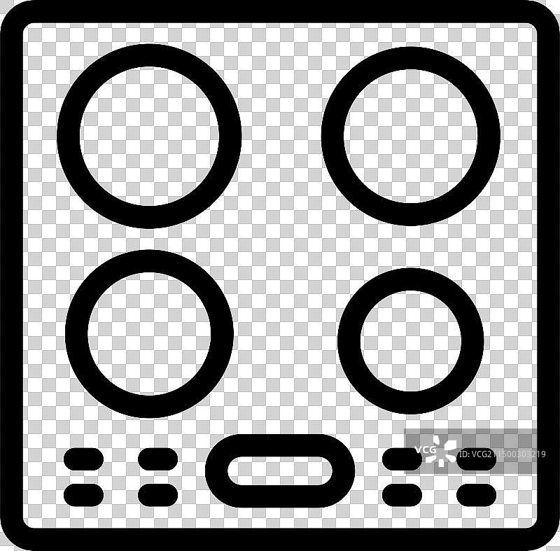 电磁炉炊具图标轮廓图片素材