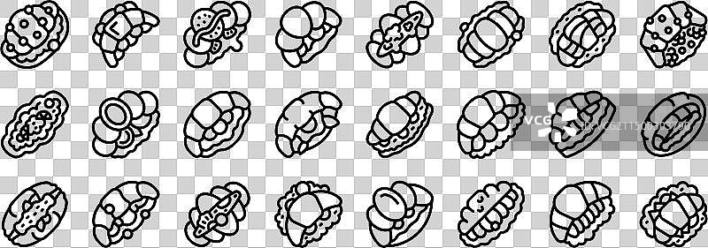 羊角面包三明治图标轮廓快速设置图片素材