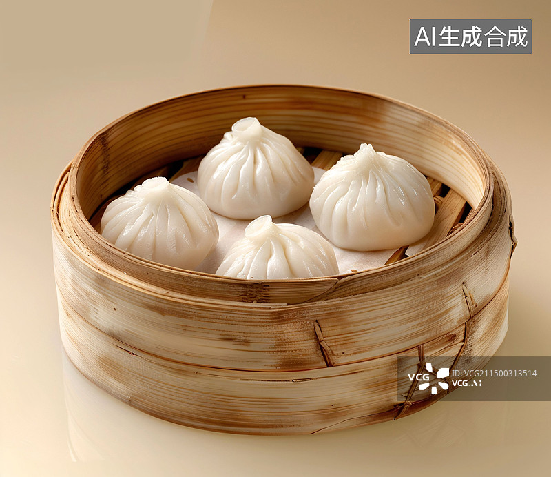 【AI数字艺术】中国特产美食鲜肉小笼包端午节早餐美食插图图片素材