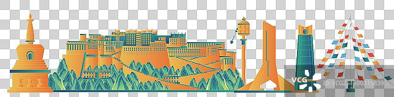西藏中国风城市复古打卡地标旅游建筑图片素材