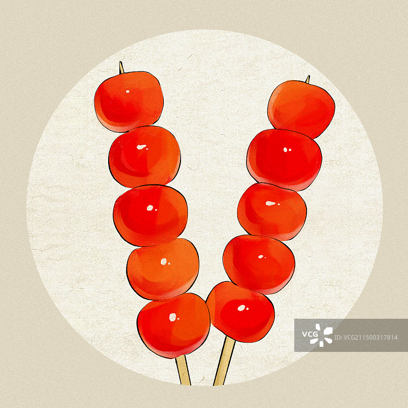 北京冰糖葫芦传统小吃土特产美食插画图片素材