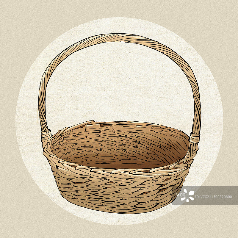 河北固安柳编非遗文化竹筐插画图片素材