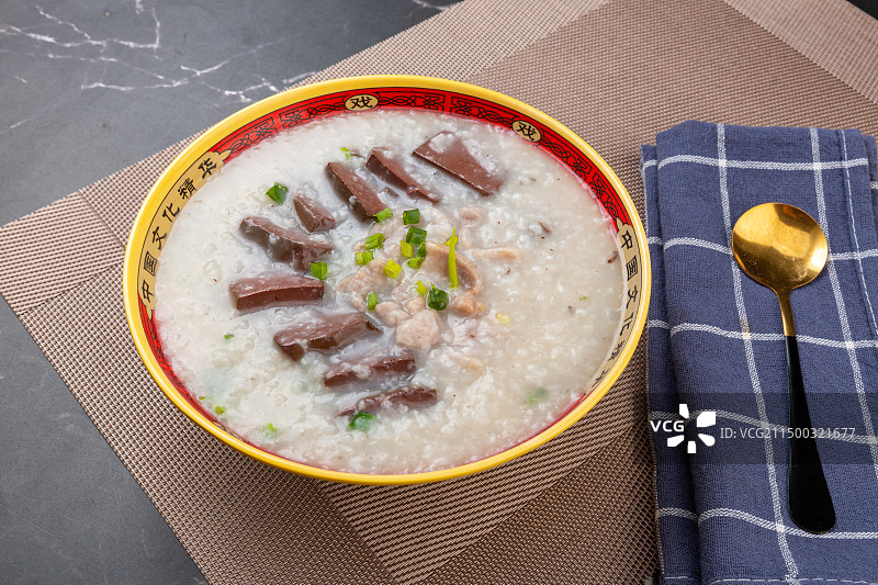 鸭血瘦肉粥图片素材
