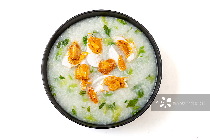 咸蛋青菜粥图片素材