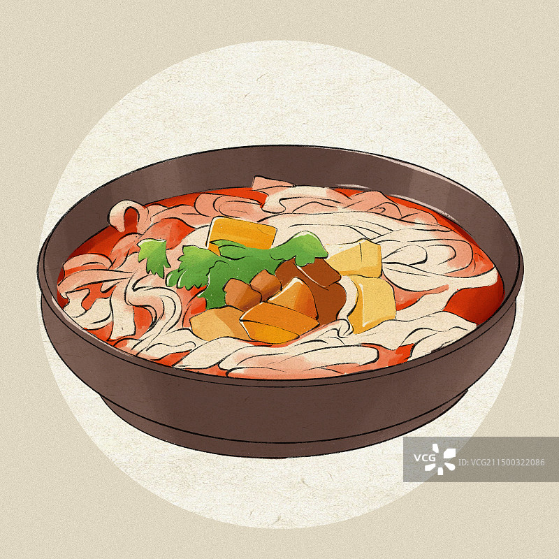 山西刀削面土特产美食插画图片素材