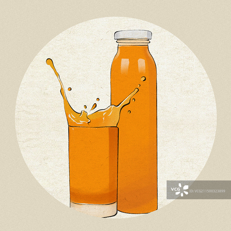 山西生榨沙棘汁土特产饮料果汁美食插画图片素材