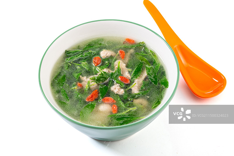 枸杞叶瘦肉汤图片素材