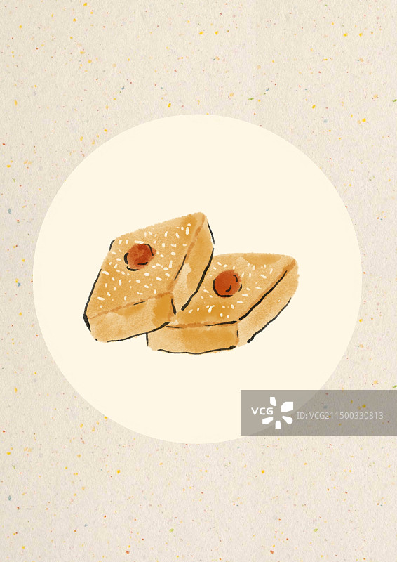 国潮风福州美食插画-马蹄糕图片素材