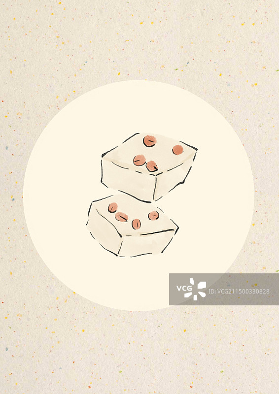 国潮风福州美食插画-花生糕图片素材