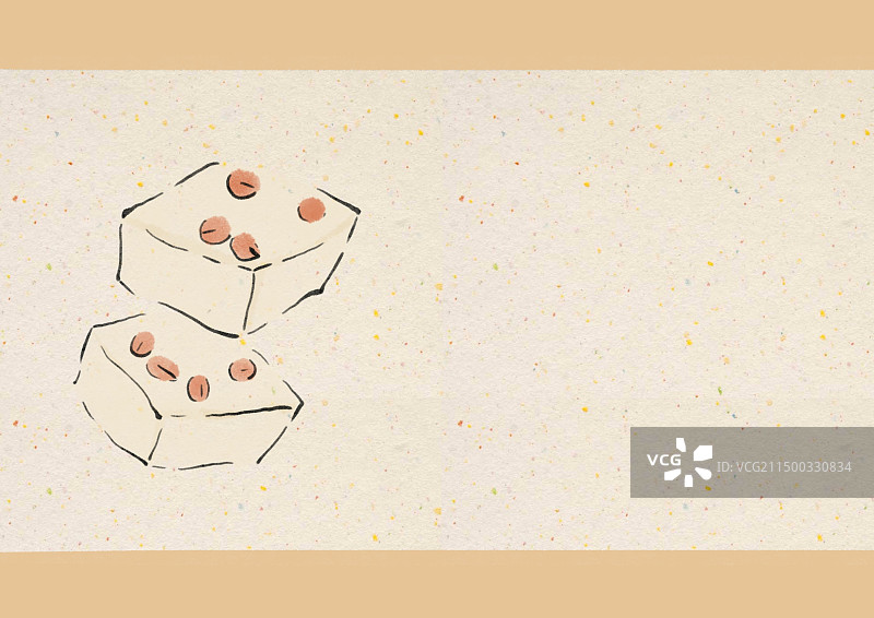 国潮风福州美食插画-花生糕图片素材